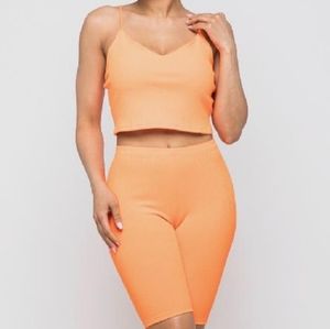 Women orange outfit